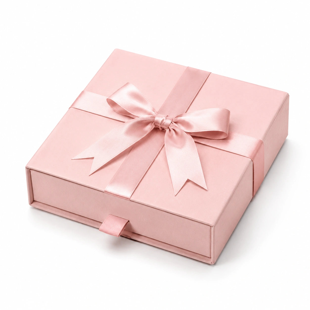 Boîte cadeau 25 x 20 x 8 cm en carton rose avec ruban satin style élégant