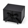 Boîte cadeau 20 x 20 x 12 cm en carton noir avec ruban de fermeture élégante